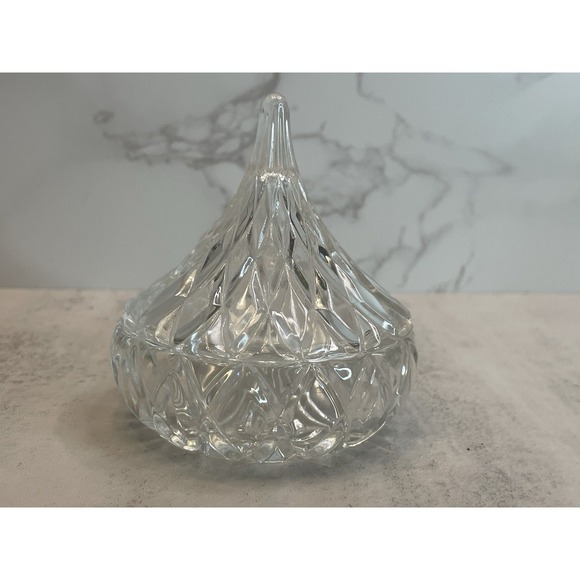 Vtg Crystal Hershey Kiss Trinket Box 1996 3" - Picture 5 of 11